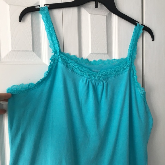 Lane Bryant Turquoise Tank Lace Design size 18/20W - Picture 3 of 6